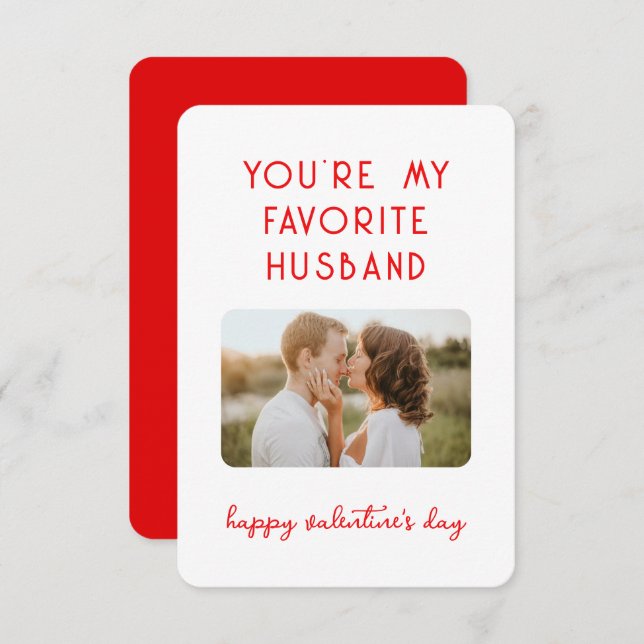 Valentine's Day Photo You're My Favourite Husband Card (Front/Back)