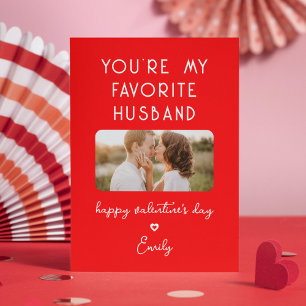 Valentine's Day Photo You're My Favourite Husband  Holiday Card