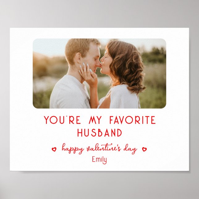 Valentines Day Photo You're My Favourite Husband Poster (Front)