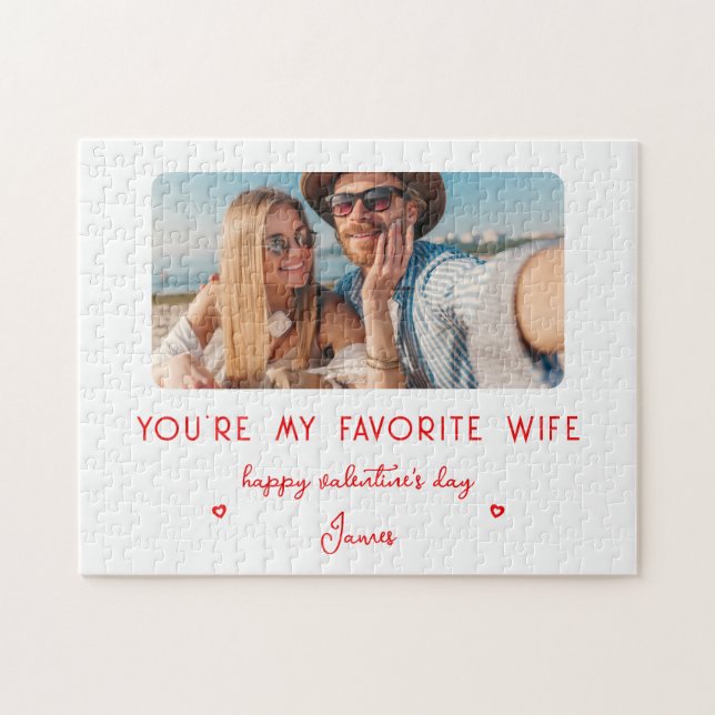 Valentine's Day Photo You're My Favourite Wife Jigsaw Puzzle (Horizontal)