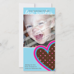 VALENTINE'S DAY PHOTOCARD :: funky hearts 10P Holiday Card