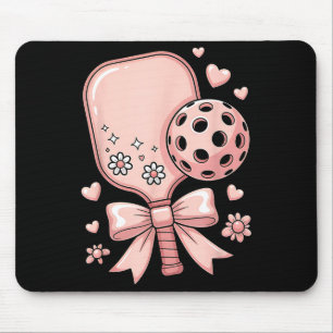 Valentines day pickleball coquette bow hearts and mouse pad
