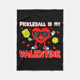 Valentines day pickleball is valentine heart lover fleece blanket