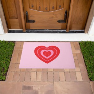 Valentines Day Pink and Red Two Toned Heart Doormat