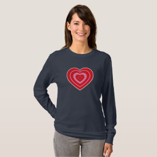 Valentines Day Pink and Red Two Toned Heart T-Shirt