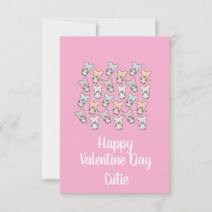 Valentines Day Pink Cute Bears Desserts Card