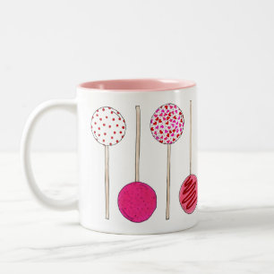 Valentine's Day Pink Heart Cake Pop Pops Mug