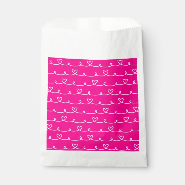 valentines day pink hearts abstract  favour bag (Front)