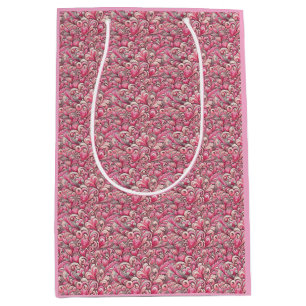 Valentine's Day Pink Hearts and Swirls Medium Gift Bag