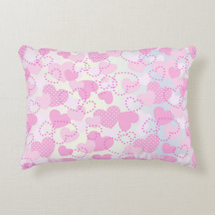 Valentine's Day Pink Hearts Background Decorative Cushion