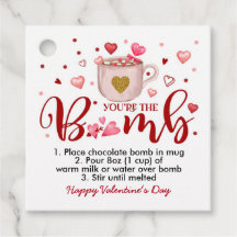 Valentine's Day Pink Hot Chocolate Bomb Tags