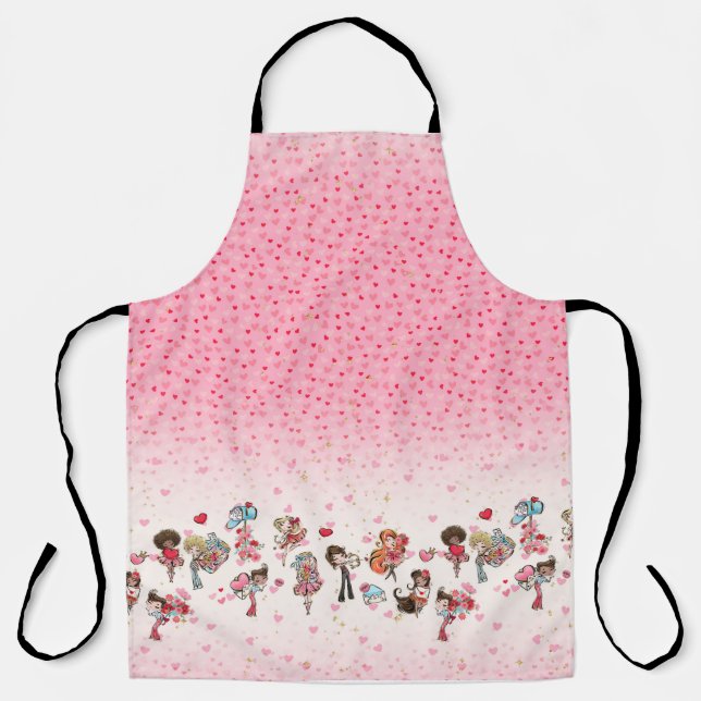 Valentine's Day Pink Kitchen Craft Apron (Front)