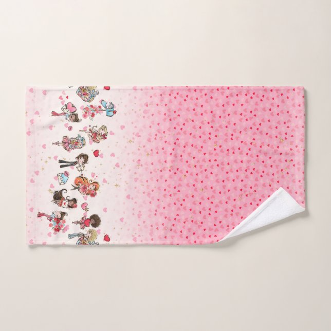 Valentine's Day Pink Kitchen Hand Towel (Hand Towel)