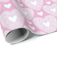 Valentine's Day Pink Lace Heart Pattern