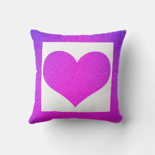 Valentines Day Pink Purple Glitter Heart Gift Cool Cushion