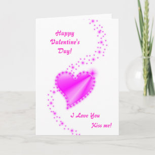 Valentine's Day - pink Rainbow heart Holiday Card