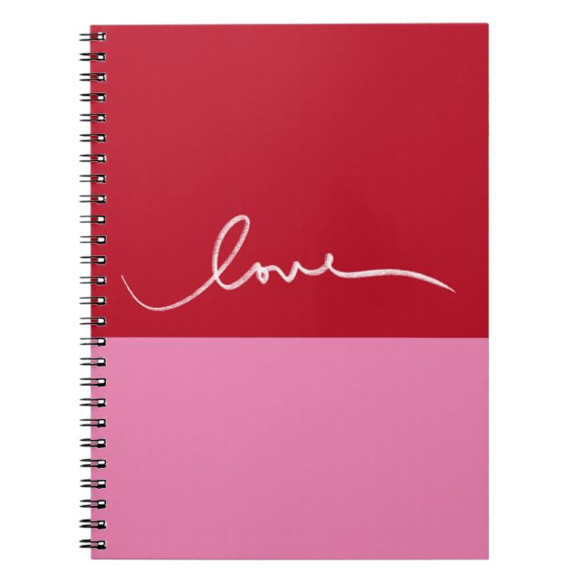Valentines Day Pink & Red Colorblock Heart Book (Front)