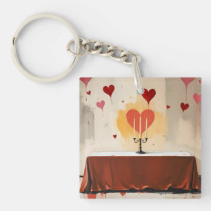 Valentines Day plates Key Ring