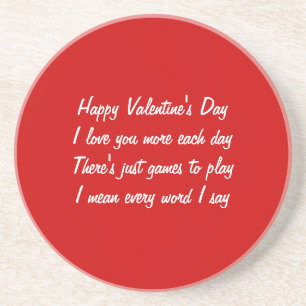 Valentine's day poem coaster