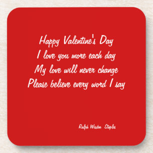 Valentine's day poem coaster