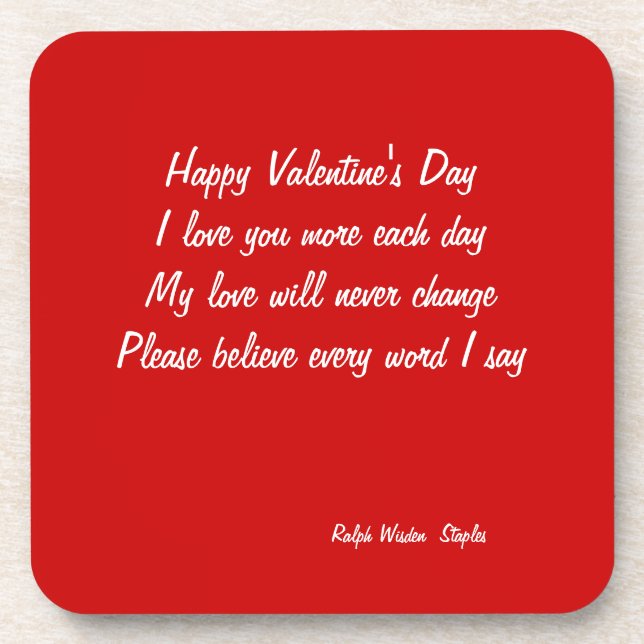 Valentine's day poem coaster (Front)
