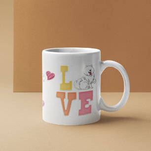 Valentines Day Pomeranian Pet Dog Breed Love Heart Coffee Mug