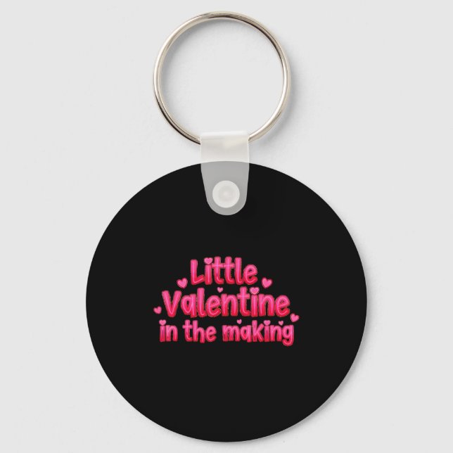 Valentines Day Pregnancy Announcement Little Valen Key Ring (Front)