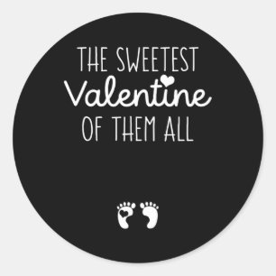 Valentines Day Pregnancy Announcement Pregnant Mum Classic Round Sticker