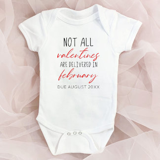 Valentine's Day Pregnancy Announcement Reveal Baby Bodysuit