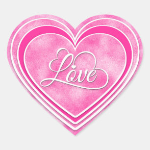 Valentine's Day - Pretty Pink Hearts Love WA Heart Sticker