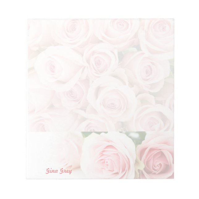 Valentine's Day Pretty Pink Roses Notepad (Front)