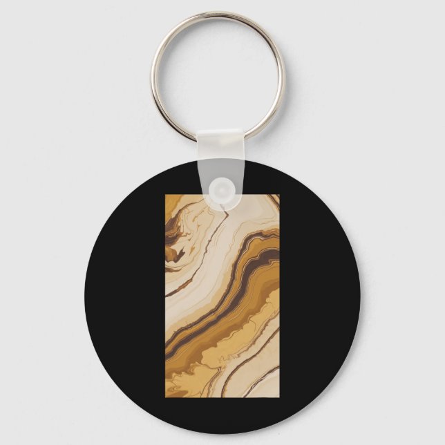 Valentines Day Pride Orange Marble Marble Lovers 1 Key Ring (Front)