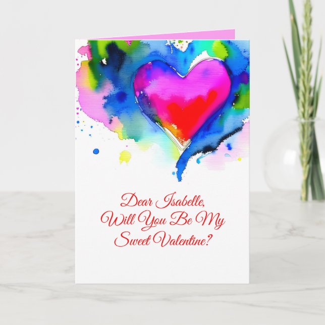 Valentine's Day Proposal Card with Personalization (Front)