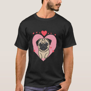 Valentine's Day Pug Cute Heart T-Shirt