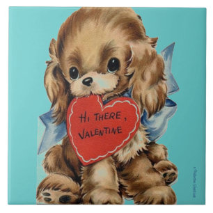 VALENTINE'S DAY PUPPY ART TILES - SPECIAL GIFTS