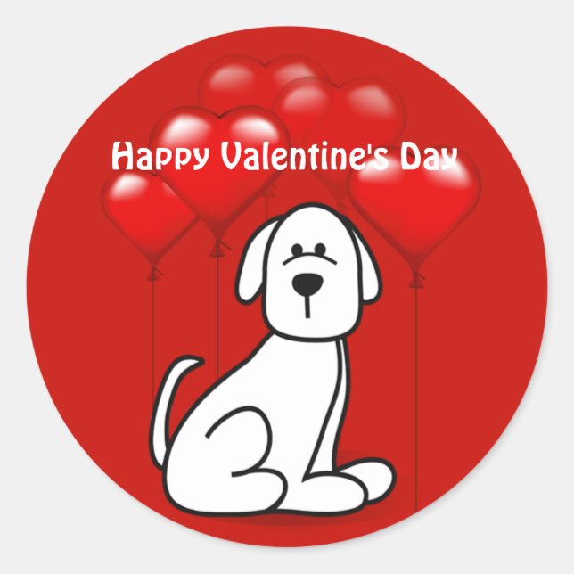 Valentine's Day Puppy Dog Small Sticker (Front)