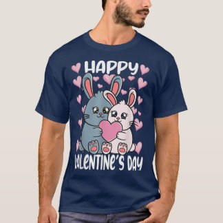 Valentines Day Rabbit Couple Bunnys  T-Shirt