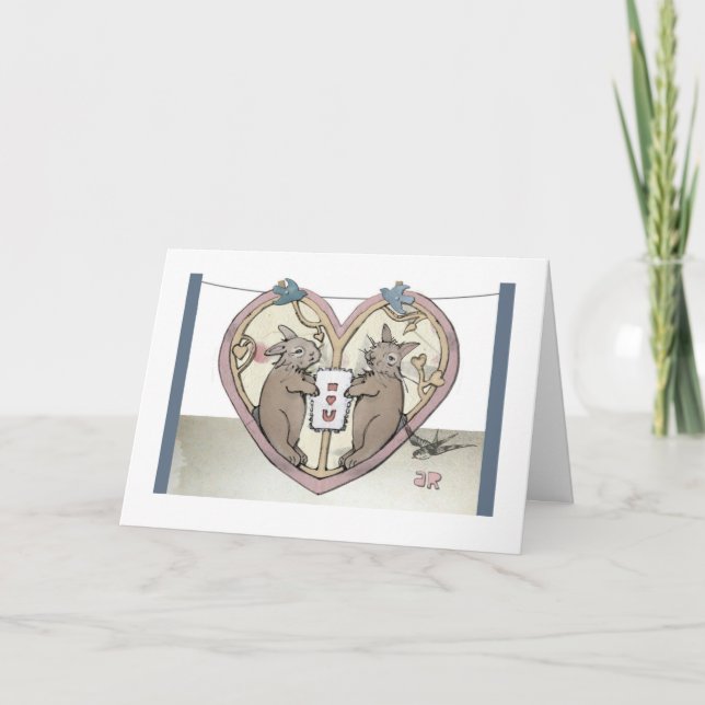 Valentine's Day Rabbits Card (Front)