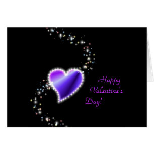 Valentine's Day -Rainbow Heart with Stars on black