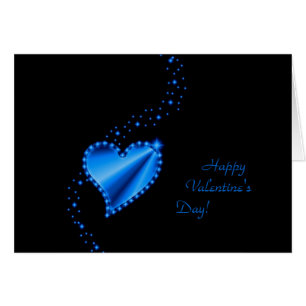 Valentine's Day -Rainbow Heart with Stars on black