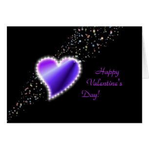 Valentine's Day -Rainbow Heart with Stars on black
