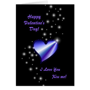 Valentine's Day Rainbow heart with Stars on black