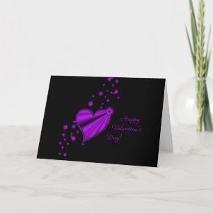 Valentine's Day -Rainbow Heart with Stars on black Holiday Card