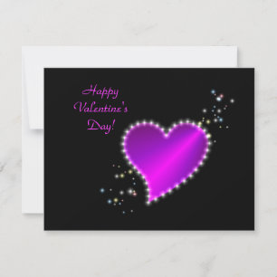 Valentine's Day -Rainbow Heart with Stars on black Holiday Card