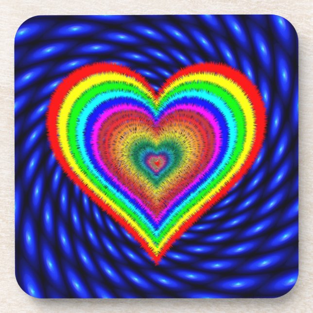Valentine's Day Rainbow Love Symbol-25543 Coaster (Front)