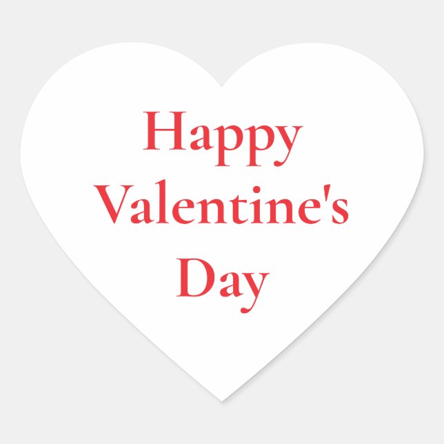 Valentine's Day Red Cute Colourful Romantic 2025 Heart Sticker (Front)
