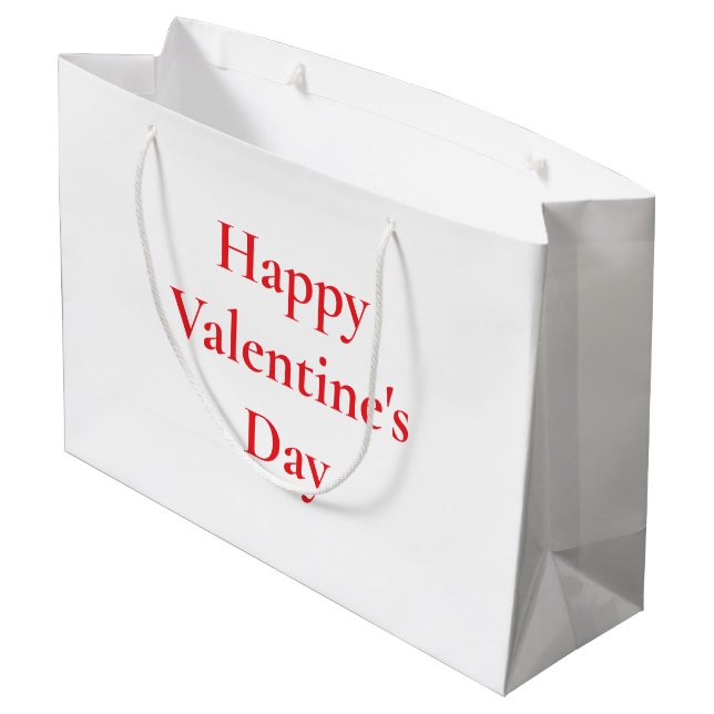 Valentine's Day Red Cute Colourful Romantic 2025 Large Gift Bag (Back Angled)