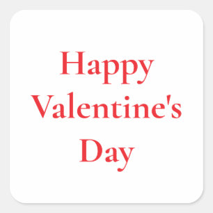 Valentine's Day Red Cute Colourful Romantic 2025 Square Sticker