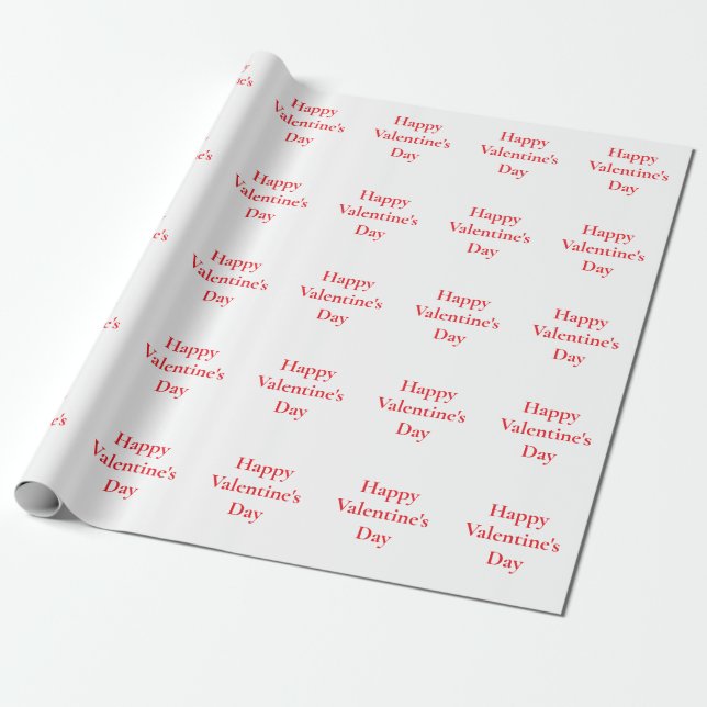 Valentine's Day Red Cute Colourful Romantic 2025 Wrapping Paper (Unrolled)