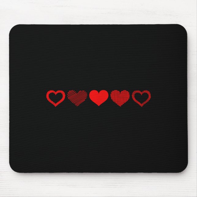Valentine's Day Red Heart Design For Men, Women &a Mouse Pad (Front)